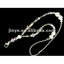 Fashion cute crystal beaded jewelry keychain glitter lanyards